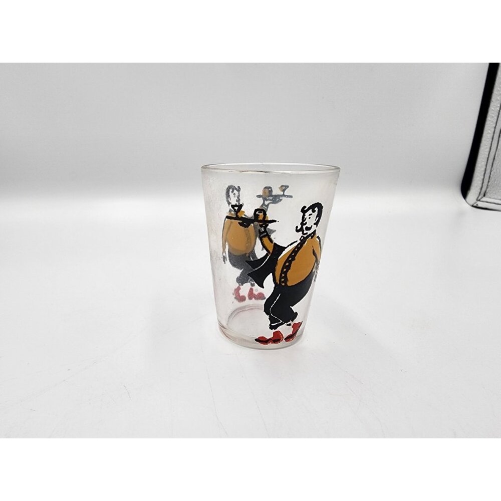 Vintage MCM 1950's Hazel Atlas Shot Glass French Bar Goer